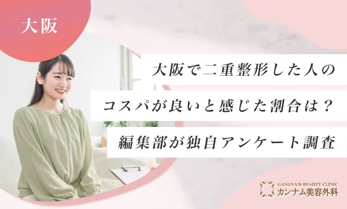 大阪で二重整形した人のコスパが良いと感じた割合は？編集部が独自アンケート調査