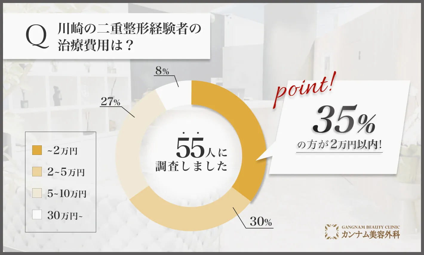 川崎の二重整形に関するアンケート調査「治療費用」