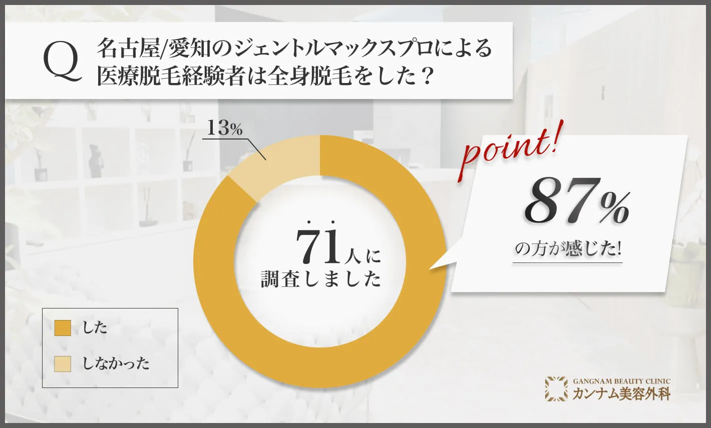 名古屋のジェントルマックスプロによる医療脱毛経験者は全身脱毛をした？