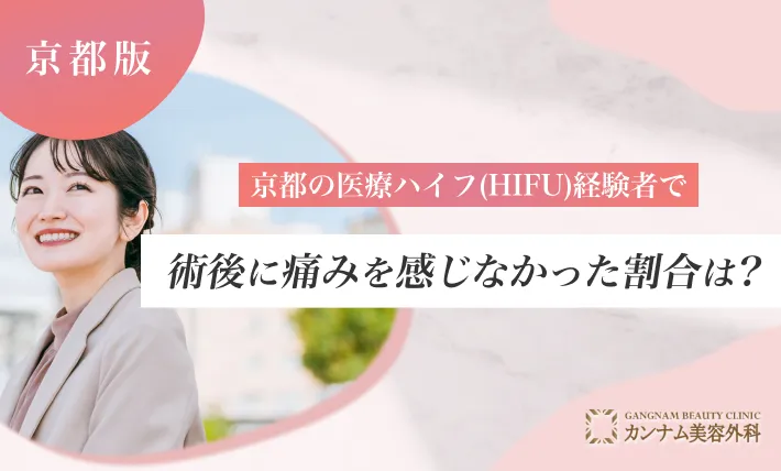 京都の医療ハイフ(HIFU)経験者で術後に痛みを感じなかった割合は？