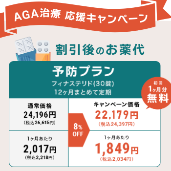 クリニックフォアのAGA治療応援キャンペーンの割引後のお薬代