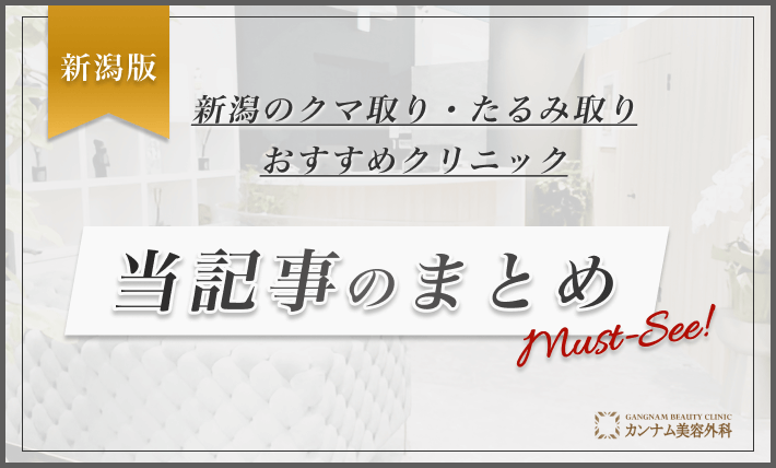 新潟のクマ取り・たるみ取りおすすめクリニック 当記事のまとめ