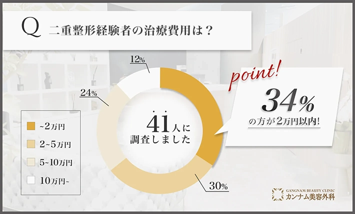 二重整形に関するアンケート調査「治療費用」