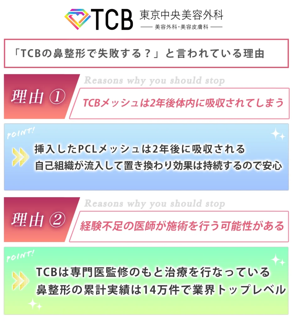 「TCBの鼻整形で失敗する？」と言われている理由