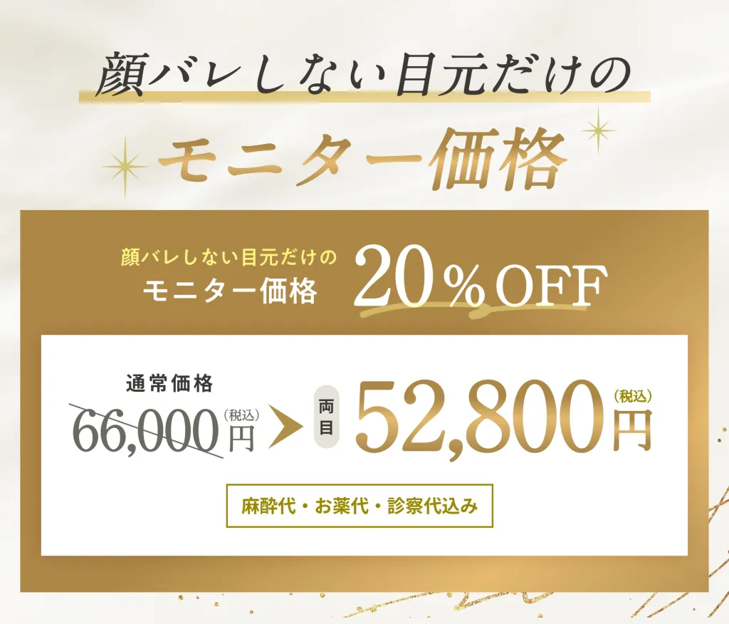 顔バレしない目元だけのモニター価格