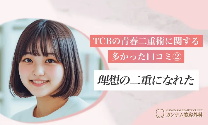 TCBの青春二重術に関する多かった口コミ②-理想の二重になれた