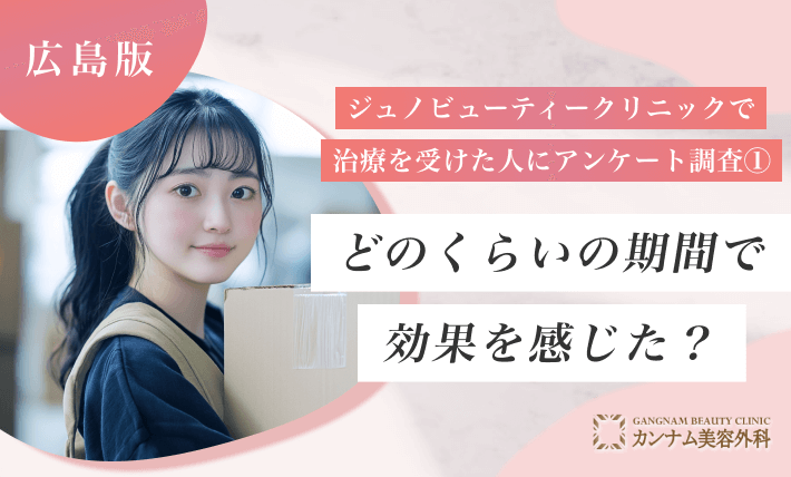 ジュノビューティークリニックで治療を受けた人にアンケート調査① どのくらいの期間で効果を感じた？