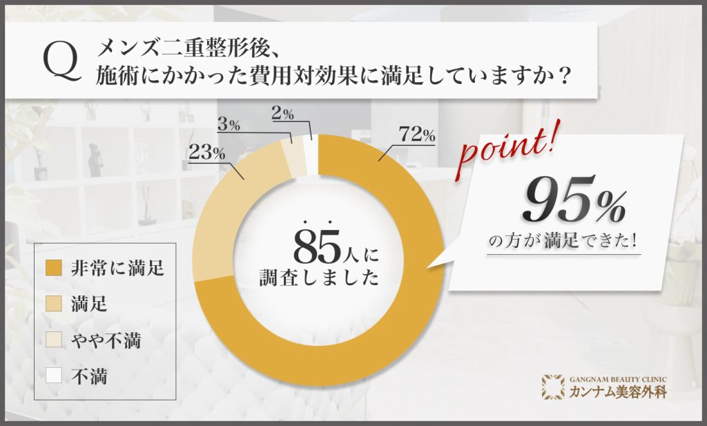 メンズ・二重整形後の費用対効果に関するアンケート調査