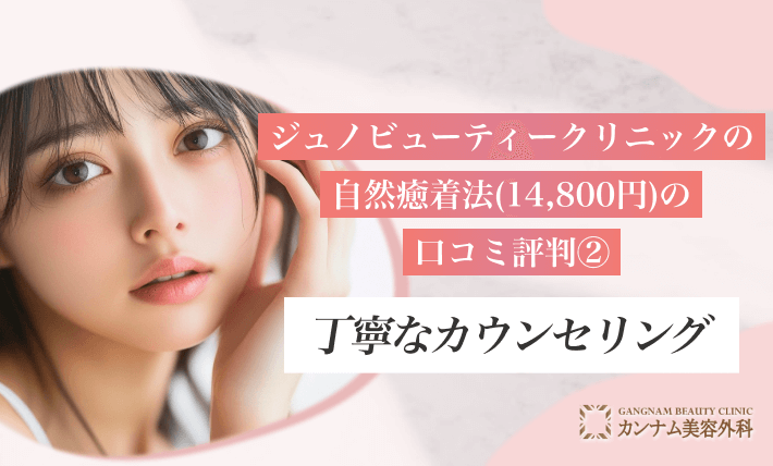 ジュノビューティークリニックの自然癒着法14800円の口コミ評判②-丁寧なカウンセリング
