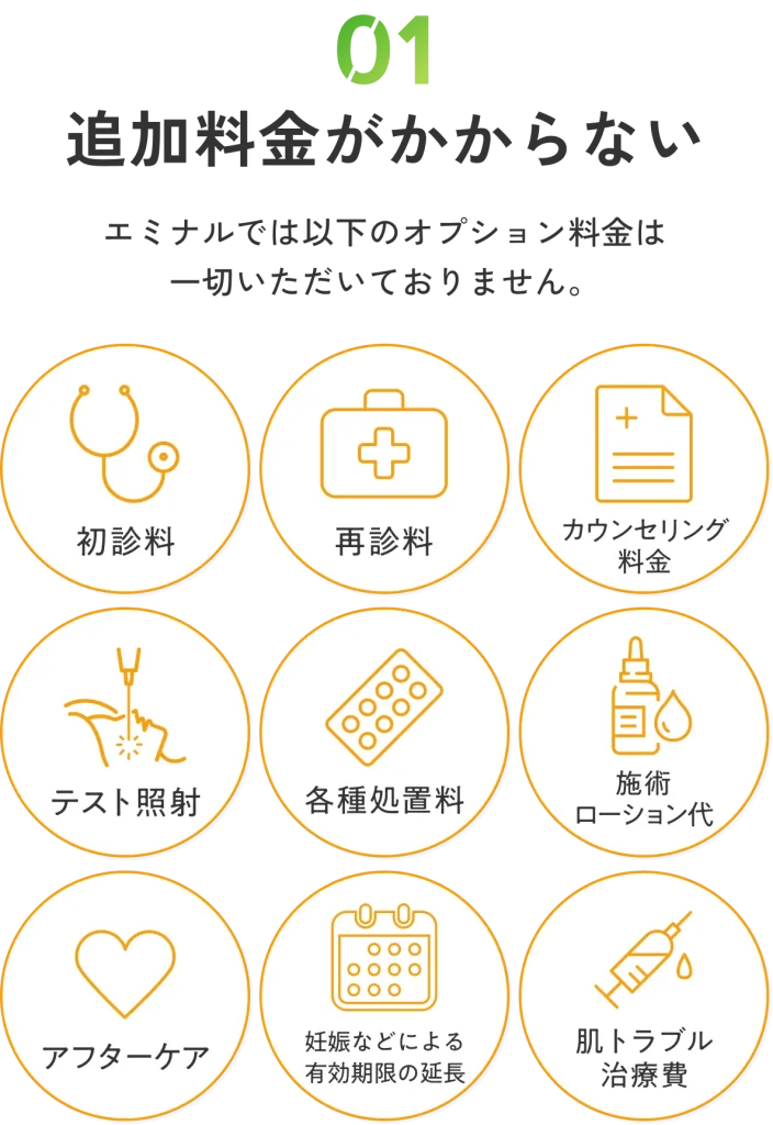 エミナルクリニックは無料のサポートがたくさんあり安心