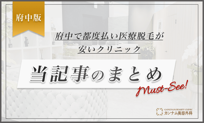 府中で都度払い医療脱毛が安いクリニック 当記事のまとめ