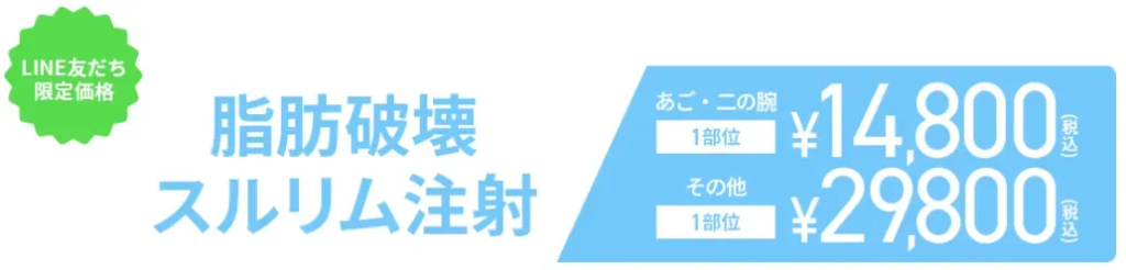 [男性向け]脂肪破壊メンズスルリム注射1部位14,800円
