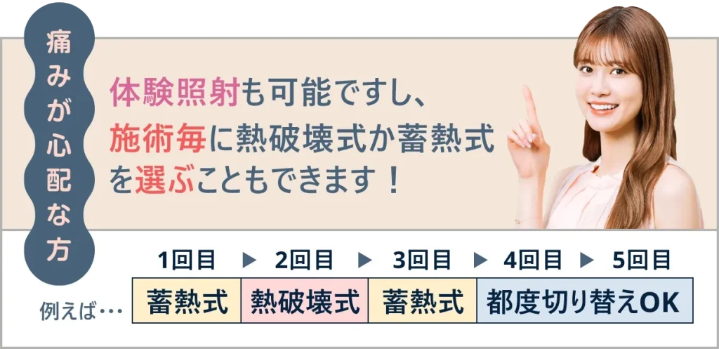 フレイアクリニックの選べる脱毛器