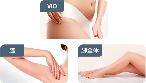 府中で医療脱毛がおすすめのフレイアクリニック 部位ごとの施術