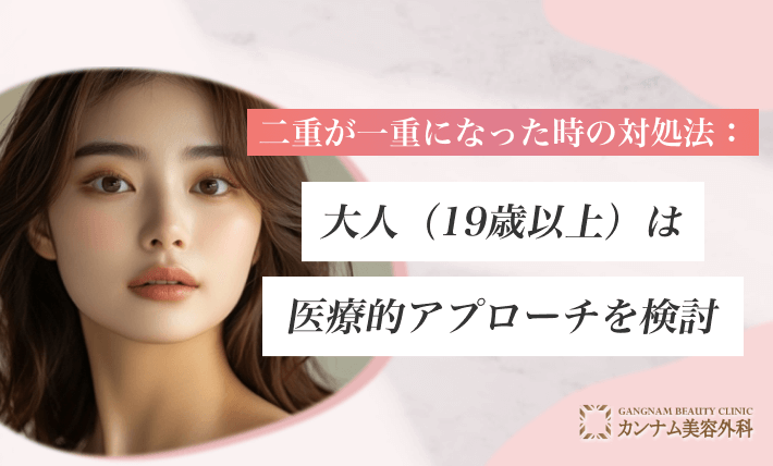二重が一重になった時の対処法：大人（19歳以上）は医療的アプローチを検討