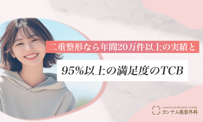 二重整形なら年間20万件以上の実績と95%以上の満足度のTCB