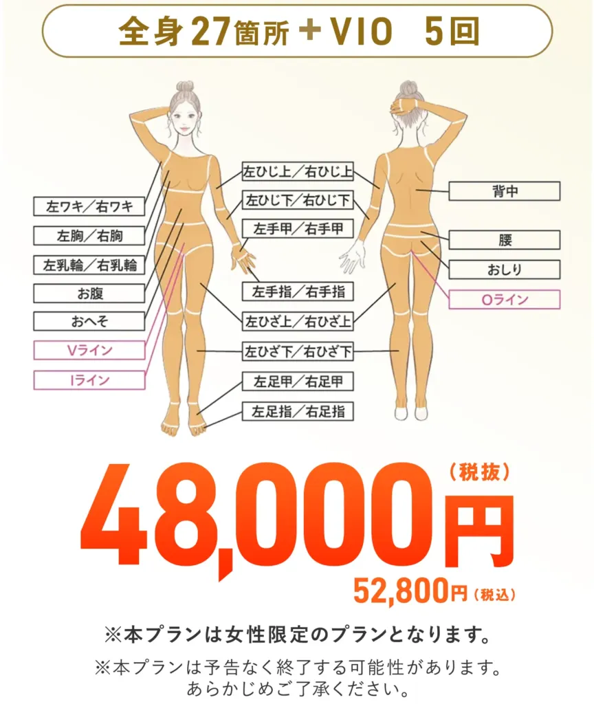 レジーナクリニック　女性限定プラン