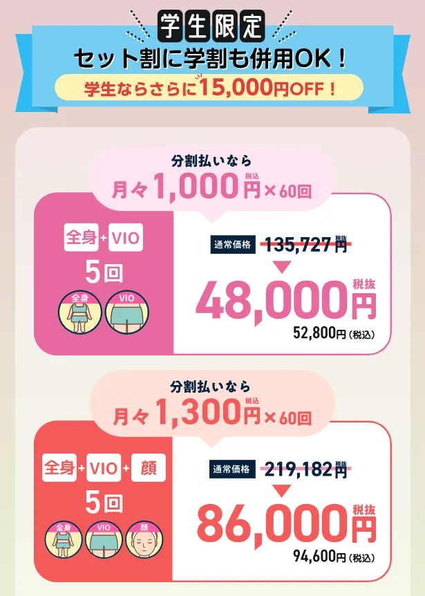 フレイアクリニック開院6周年記念キャンペーンの特別プラン・料金