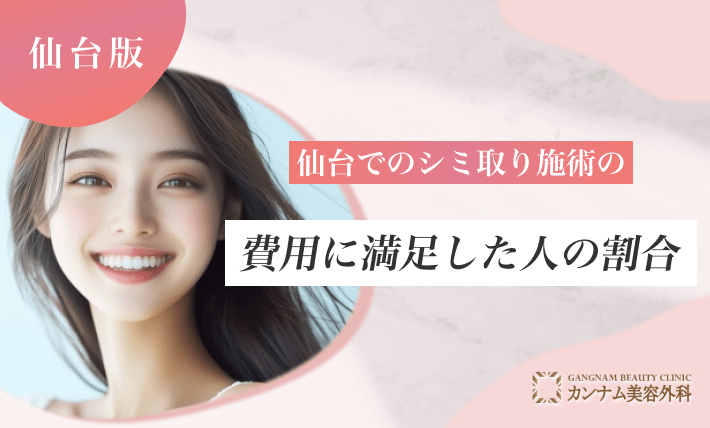 仙台でのシミ取り施術の費用に満足した人の割合