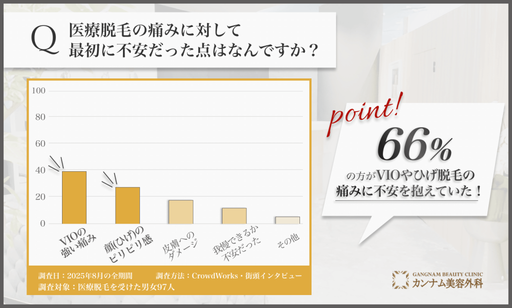 医療脱毛前に痛みに対して不安に思った点に関するアンケート調査