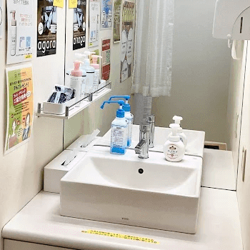 渋谷フェミークリニックの医療脱毛を受けた後のパウダールーム