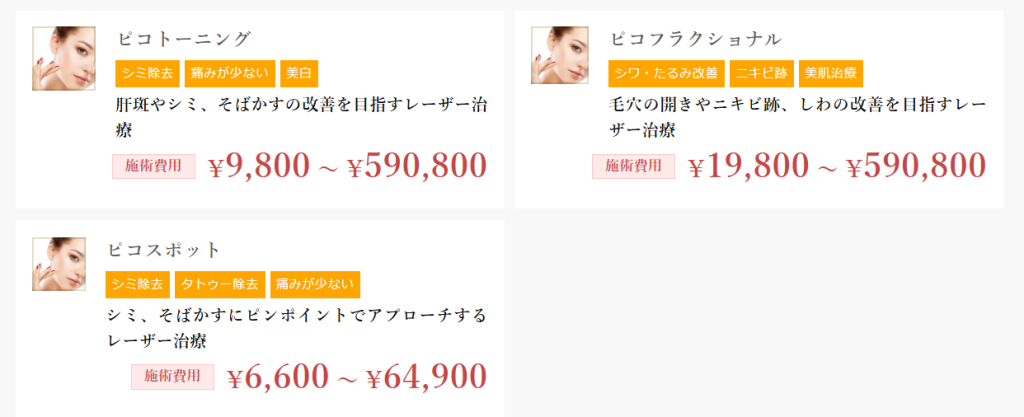 TCBのシミ取りプラン