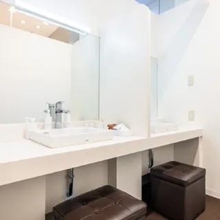 SKIN CLINIC 9ruのジェントルマックスプロによる施術を受けた後のパウダールーム