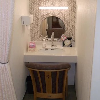 ひたちなか中央クリニックのほくろ除去を受けた後のパウダールーム