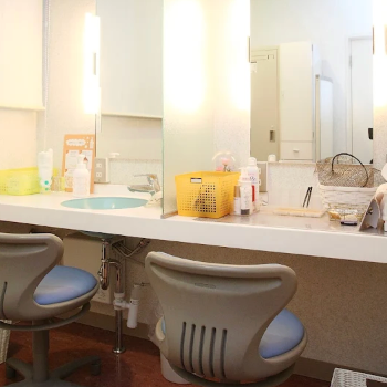 村田クリニックのほくろ除去を受けた後のパウダールーム