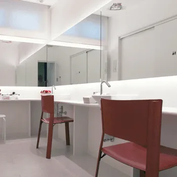 村上皮フ科クリニックのほくろ除去を受けた後のパウダールーム