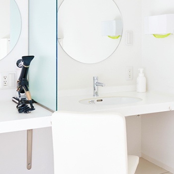 白石ガーデンプレイス皮膚科クリニックのシミ取りを受けた後のパウダールーム