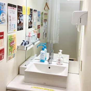 渋谷フェミークリニックのほくろ除去を受けた後のパウダールーム