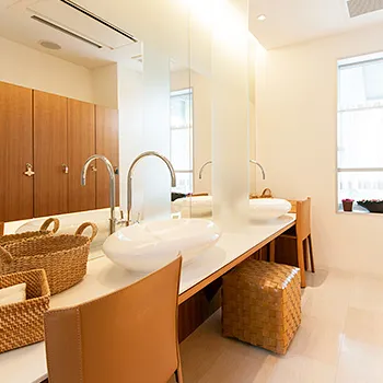 高崎メディカルクリニックのほくろ除去を受けた後のパウダールーム