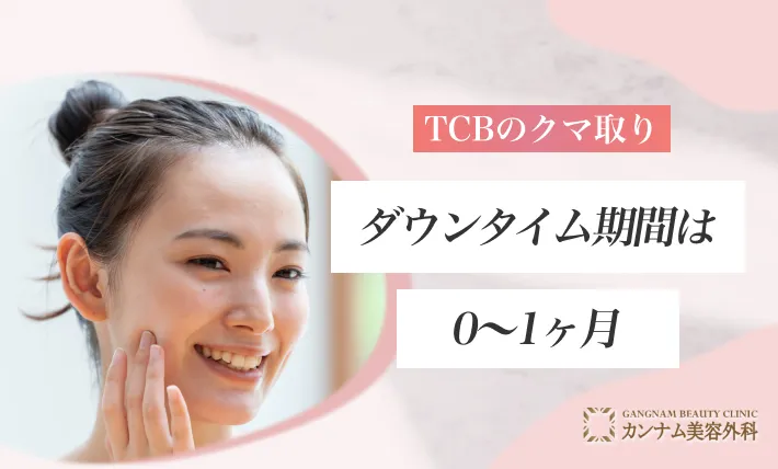 TCBのクマ取りでのダウンタイム期間は0〜1ヶ月