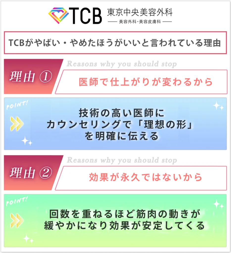 TCB東京中央美容外科のヒアルロン酸注射はやばい・やめた方がいいと言われる理由