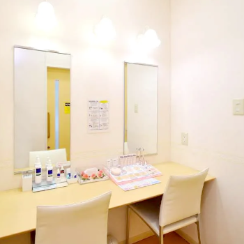 さくま皮フ科クリニックのほくろ除去を受けた後のパウダールーム