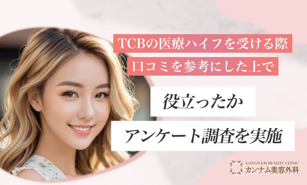  TCBの医療ハイフを受ける際、口コミを参考にした上で役立ったかアンケート調査を実施