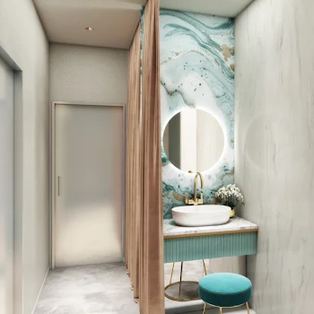 Leap beauty clinicの豊胸手術を受けた後のパウダールーム