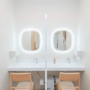 九大学研都市かえで皮膚科のフォトフェイシャルを受けた後のパウダールーム