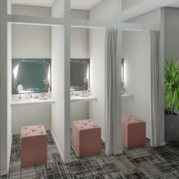 シェリークリニック 福岡院のフォトフェイシャルを受けた後のパウダールーム