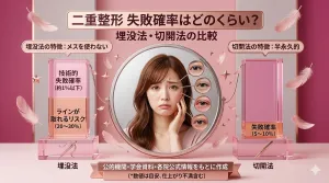 二重整形で失敗する確率は約1割？よくある失敗例と後悔しないコツ6選
