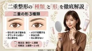 二重整形の種類は大きく2つ！埋没法・切開法の特徴と失敗しない選び方